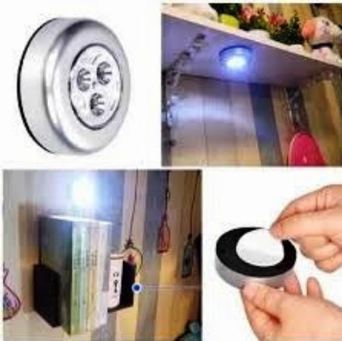 LED Tap Light, Stick On Push Button Touch Lights Battery Powered Lights For Closets, Under Cabinets, Counters, Bright Wireless Night Light Indoor Tap Touch Lamp For Kids
