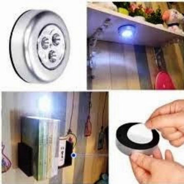 LED Tap Light, Stick On Push Button Touch Lights Battery Powered Lights For Closets, Under Cabinets, Counters, Bright Wireless Night Light Indoor Tap Touch Lamp For Kids
