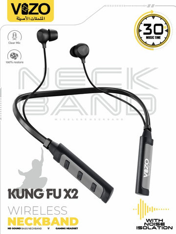 Vizo Kung Fu X2 Wireless Neckband – Best Quality Neckband – Wireless Neckband ( Random Color )