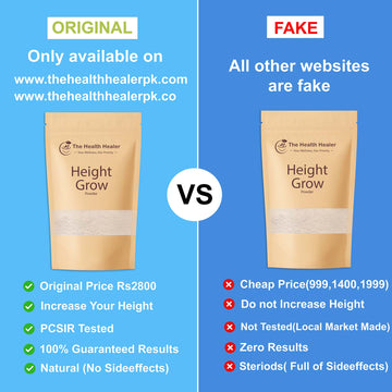 Height Growth Powder | Natural Height Booster Supplement for Men, Women, Teens & Adults | Organic Height Grow Veda Formula | Health Healer Herbal Height Increase Powder for Strong Bones, Posture Support & Natural Growth